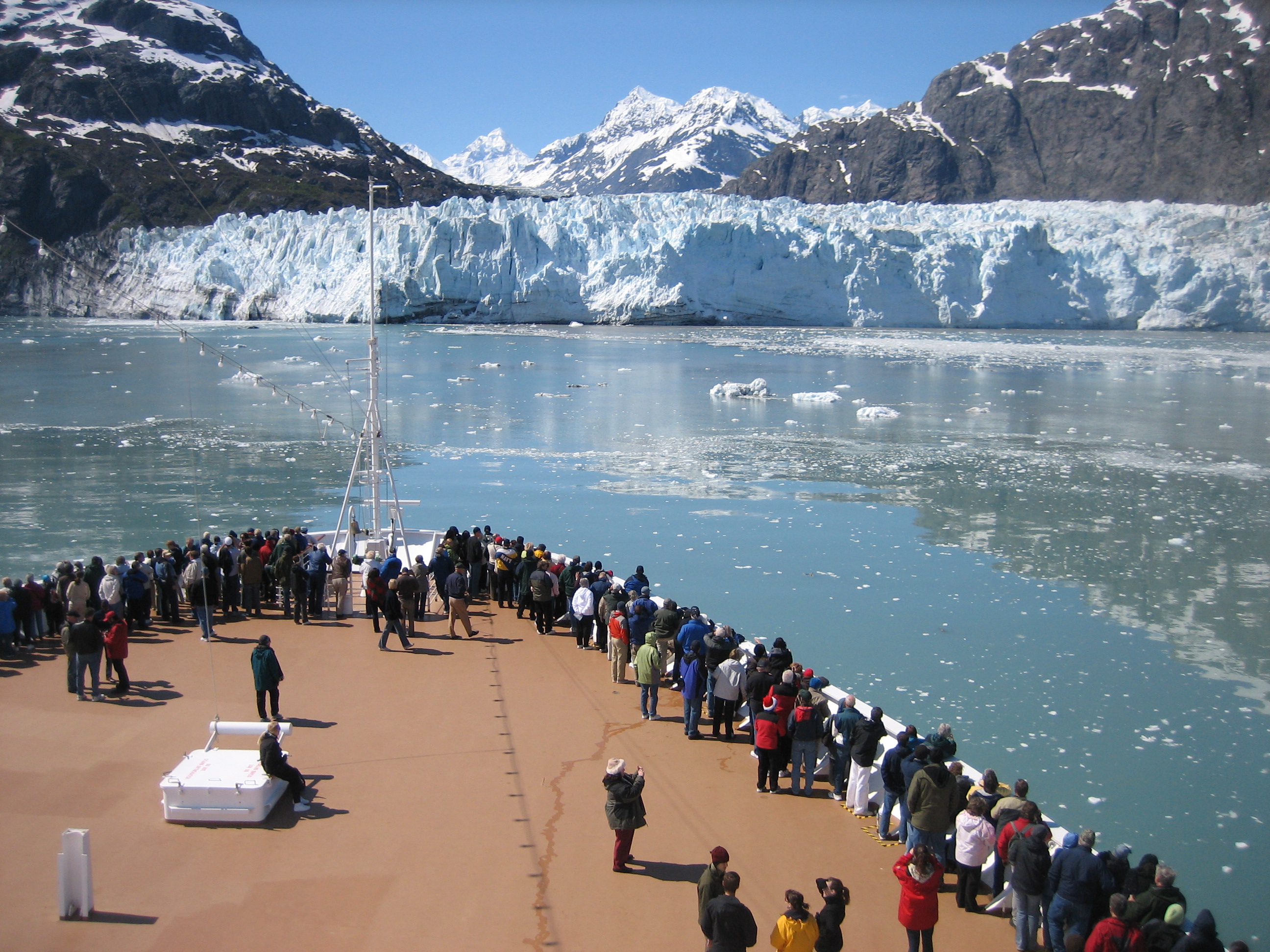 Tidewater glacier calving into Glacier Bay National Park and Preserve, Alaska
