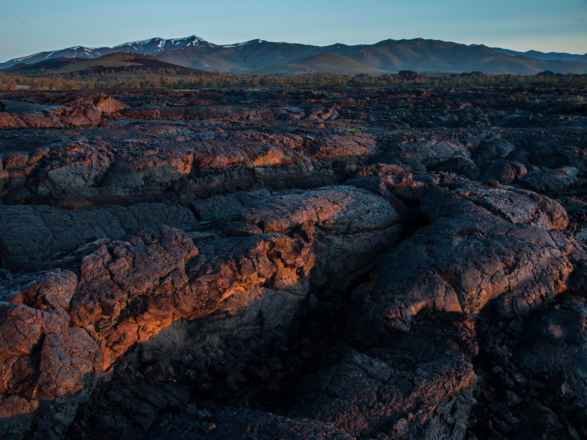 Volcanic lava fields at Craters of the Moon National Monument in Idaho