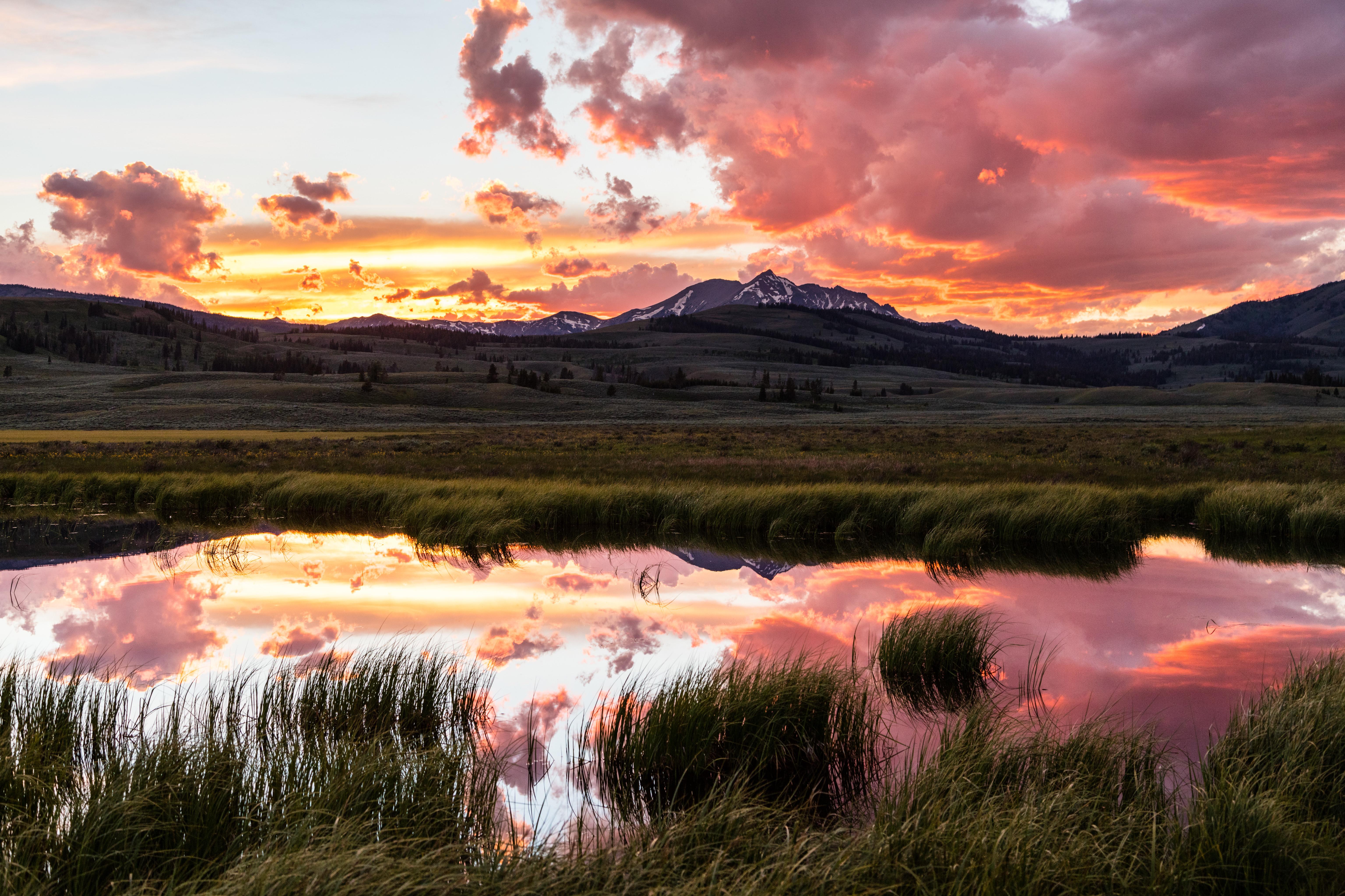 Scenic mountain landscape in Yellowstone National Park near Cody, Wyoming